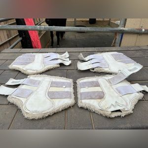 White waldhausen dressage all purpose horse boots.